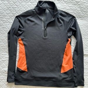 Second Skin compression Gray and Orange workout Top